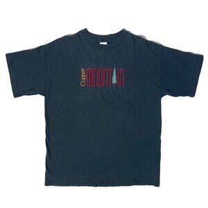 Vintage 90’s Copper Mountain Colorado Ski Resort Forest Green Stitche Tshirt XL
